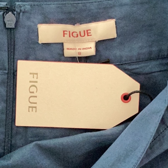 NWT FIGUE Women’s Navy Hortence Long Floral Eyelet Skirt Size 8 - Picture 6 of 9